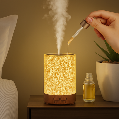 AeroGlow | Ultrasonic Air Humidifier – Essential Oil Diffuser with LED Night Light – Quiet Cool Mist – Bedroom & Home Relaxation
