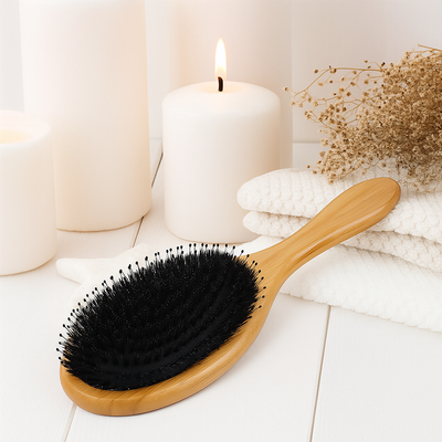 ShineLuxe | Detangling Boar Bristle Hair Brush – Anti-Frizz Scalp Massage – Natural Dual Bristles – Smooth Healthy Hair
