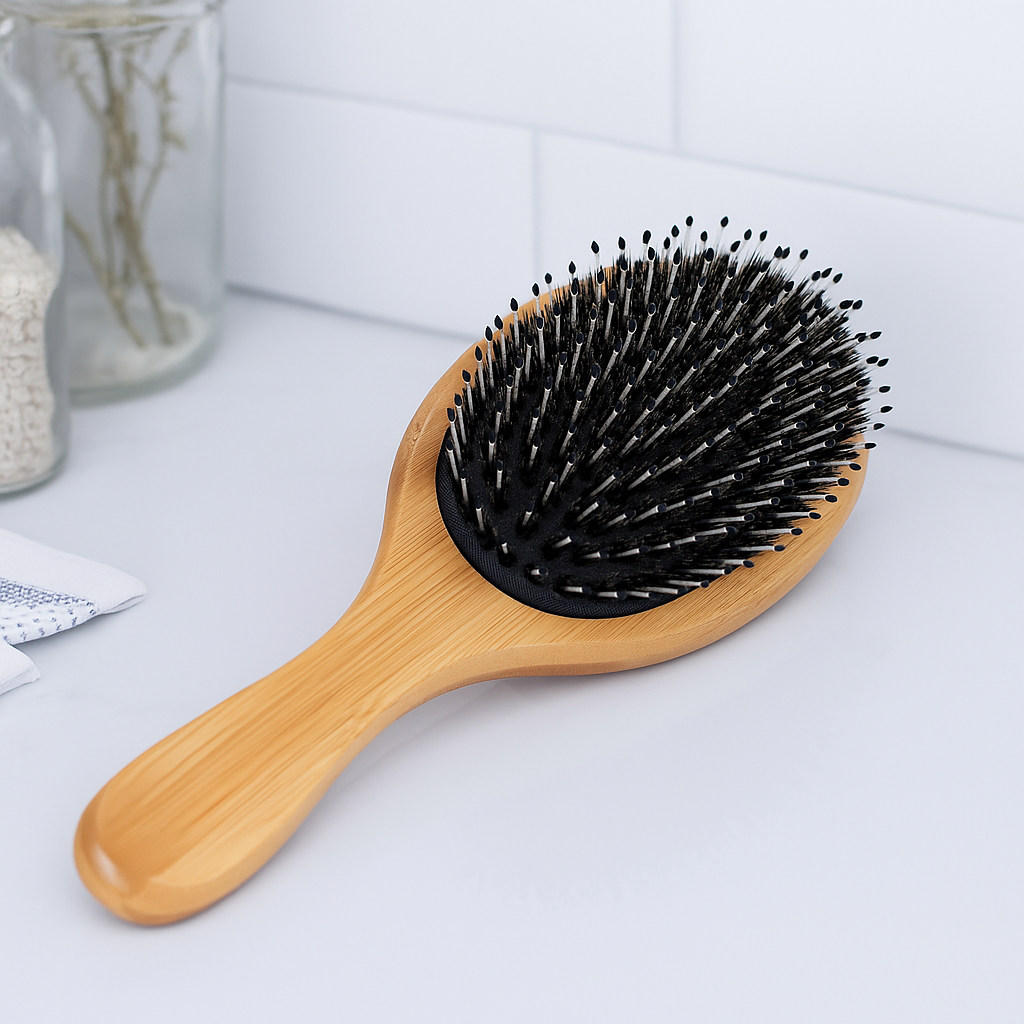 ShineLuxe | Detangling Boar Bristle Hair Brush – Anti-Frizz Scalp Massage – Natural Dual Bristles – Smooth Healthy Hair