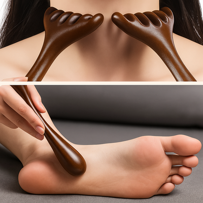 CalmiWood | Natural Sandalwood Head Massage Comb – Anti-Static Meridian Design – Gentle Scalp Stimulation – Relaxation & Hair Care