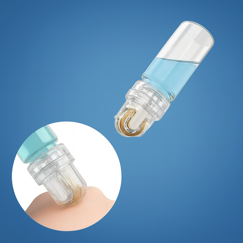 SkinFuse | Microneedle Derma Roller – Boosts Serum Absorption – Refillable Bottle & Fine Needles – Safe At-Home Skincare