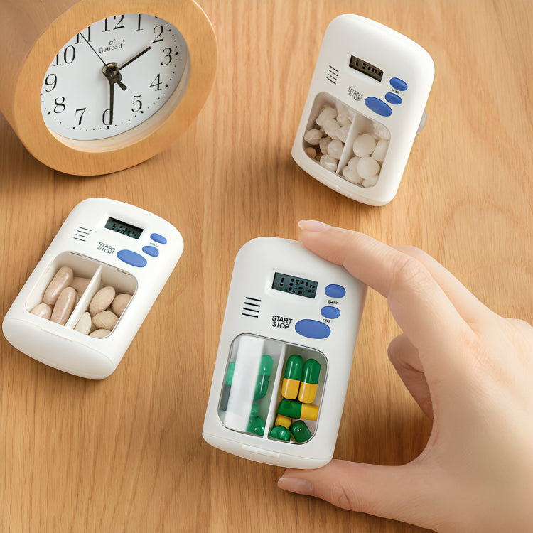 MediPrompt | Pill Organiser Alarm Box – Medication Reminder with Timer – Portable & Easy to Use – Daily Health Support