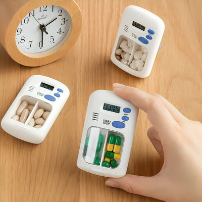 MediPrompt | Pill Organiser Alarm Box – Medication Reminder with Timer – Portable & Easy to Use – Daily Health Support