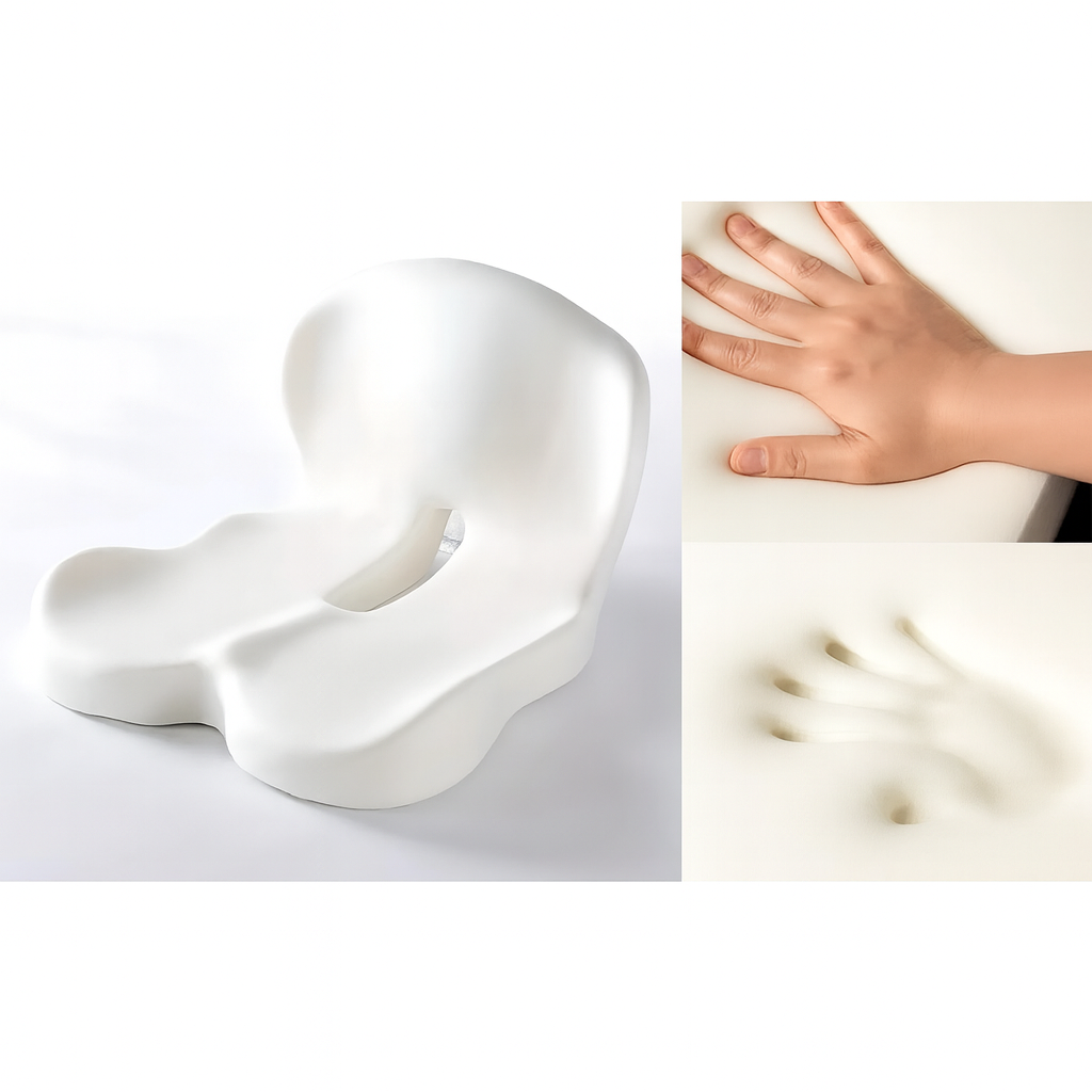 SeatRelief | Seat Cushion – Lumbar & Coccyx Pain Relief – Memory Foam Non-Slip Support – Office Car Home Use