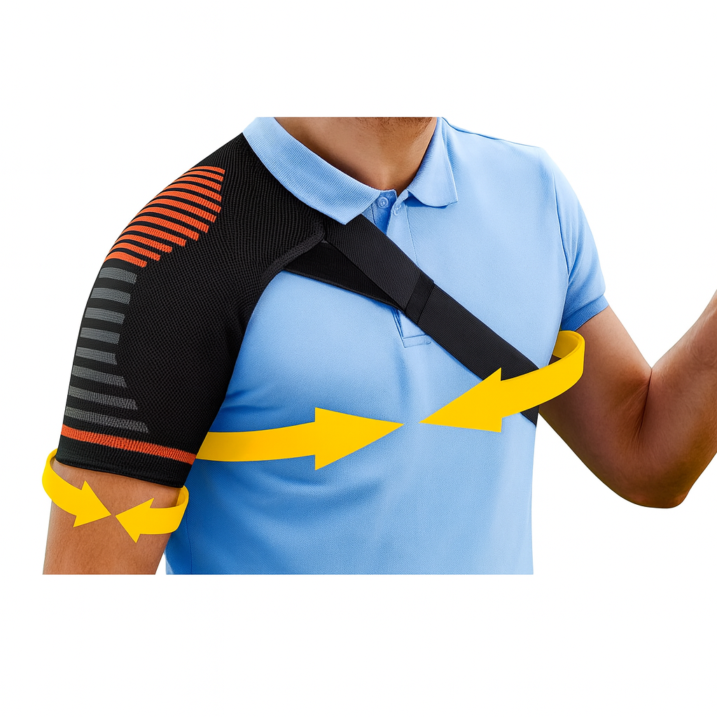 FlexShoulder | Shoulder Support Brace – Pain Relief & Joint Stability – Adjustable Breathable Compression Sleeve – Sports & Daily Wear