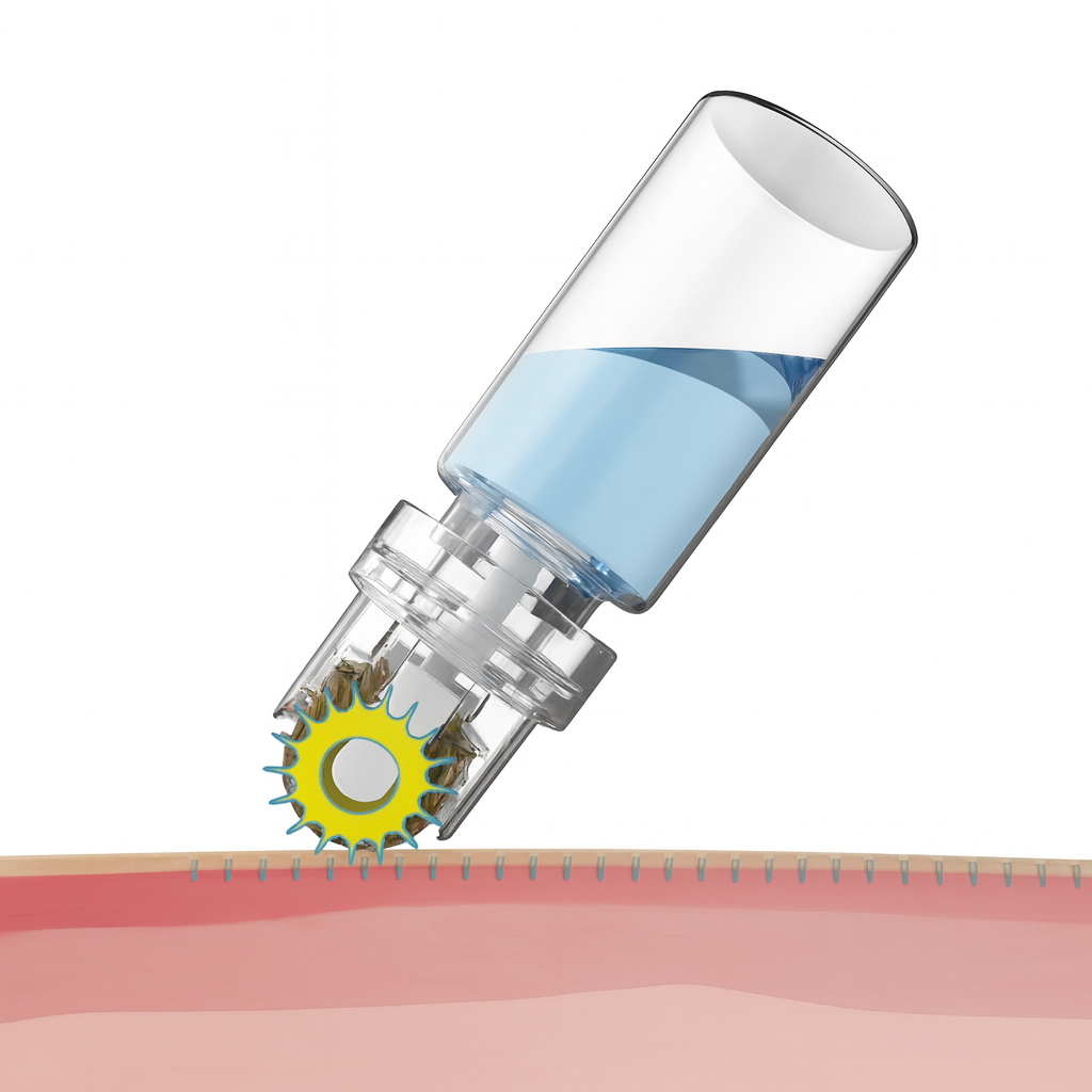 SkinFuse | Microneedle Derma Roller – Boosts Serum Absorption – Refillable Bottle & Fine Needles – Safe At-Home Skincare