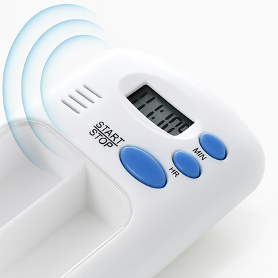 MediPrompt | Pill Organiser Alarm Box – Medication Reminder with Timer – Portable & Easy to Use – Daily Health Support