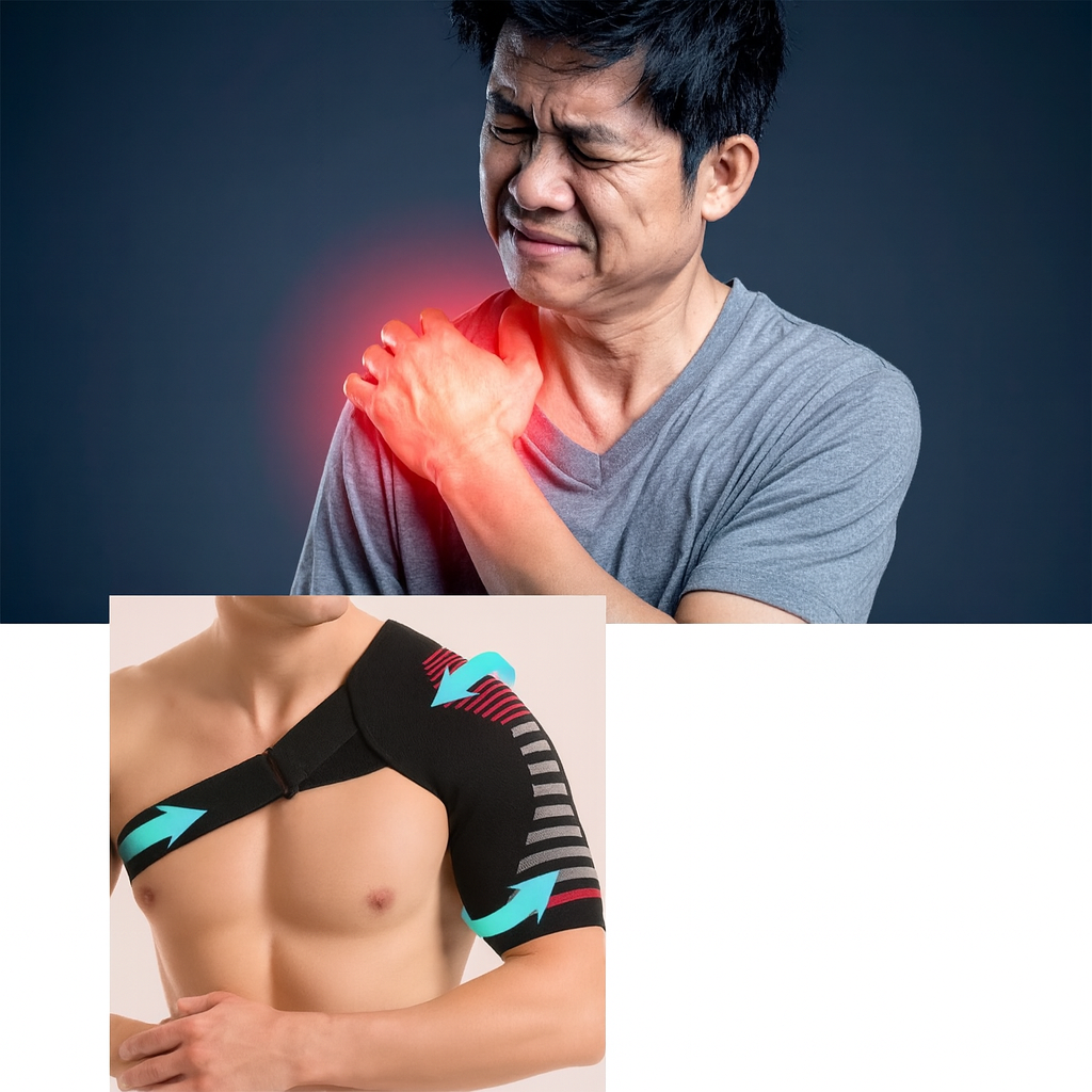 FlexShoulder | Shoulder Support Brace – Pain Relief & Joint Stability – Adjustable Breathable Compression Sleeve – Sports & Daily Wear