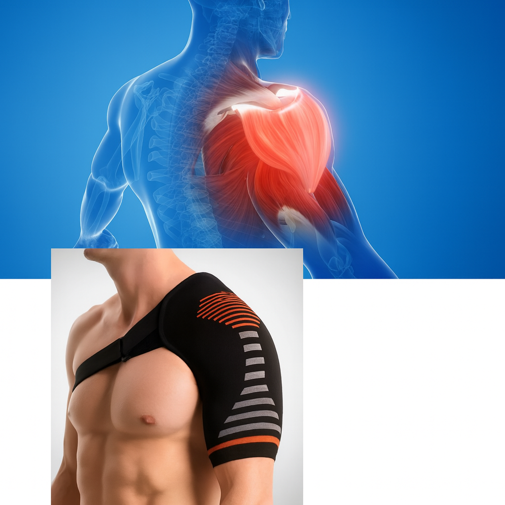 FlexShoulder | Shoulder Support Brace – Pain Relief & Joint Stability – Adjustable Breathable Compression Sleeve – Sports & Daily Wear