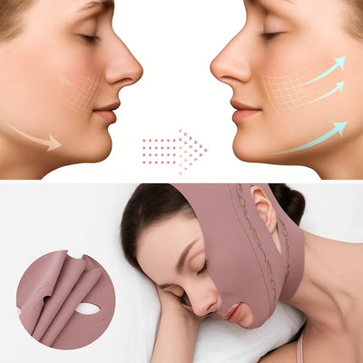 VContour | Face Slimming Strap – Jawline Sculpting – Breathable Stretch Fabric – Lifts Sagging Skin – Firms and Defines V-Line Face