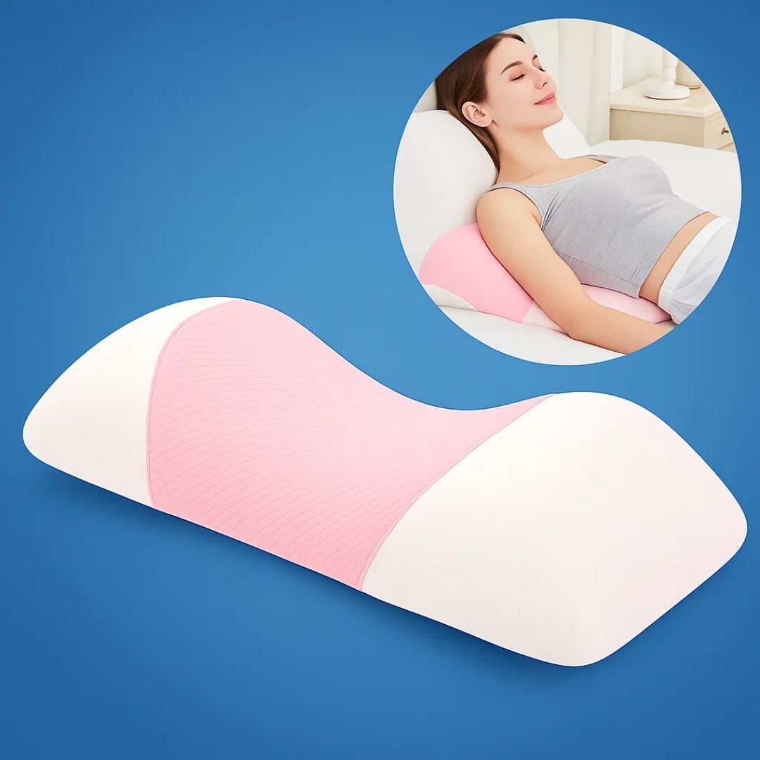 SpineEase | Lumbar Support Memory Foam Pillow – Back Pain Relief – Breathable Cover – Ergonomic Sleep Aid
