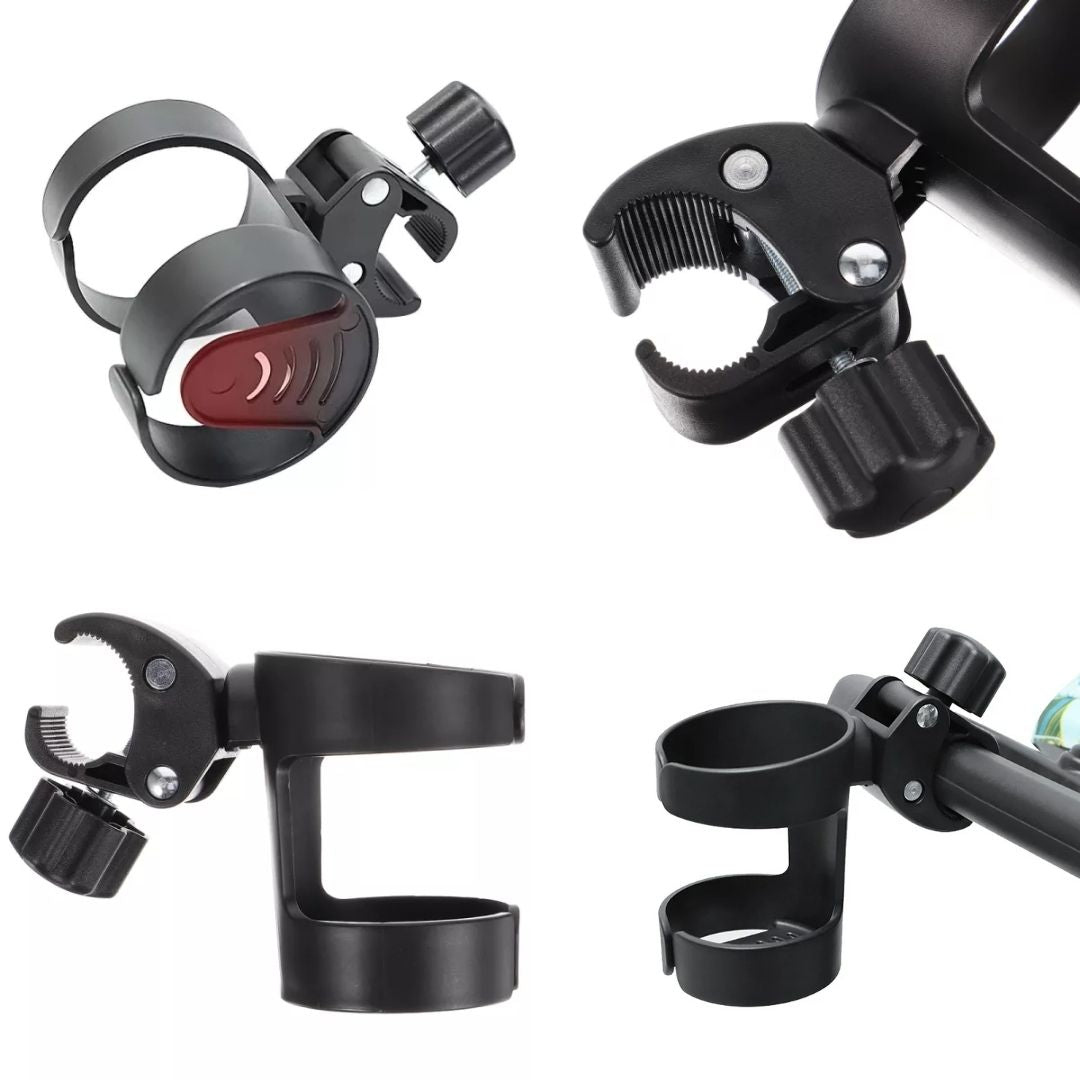 SipSecure | Universal Stroller Cup Holder – Adjustable Clamp – Secure Fit – Ideal for Parents on the Go