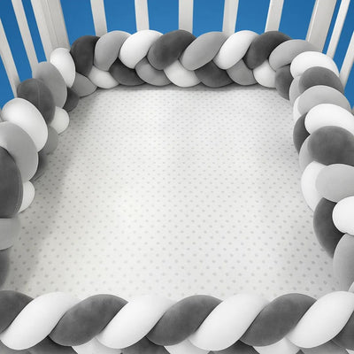SnugNest | Braided Cot Bumper – Breathable Cotton – Soft Cushioning – Newborn Nursery Safety