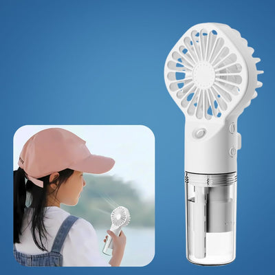 CoolMist | Misting Handheld Fan – Portable Cooling Mist Spray – Transparent Tank – USB Rechargeable – Beat Heat & Stay Cool Outdoors