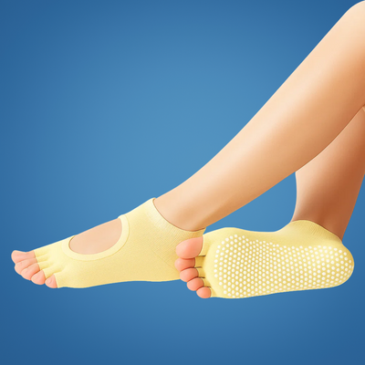 FlowGrip | Non-Slip Yoga Grip Socks – Open-Toe & Breathable – Rubberised Sole for Women – Stability Balance Comfort in Yoga & Pilates