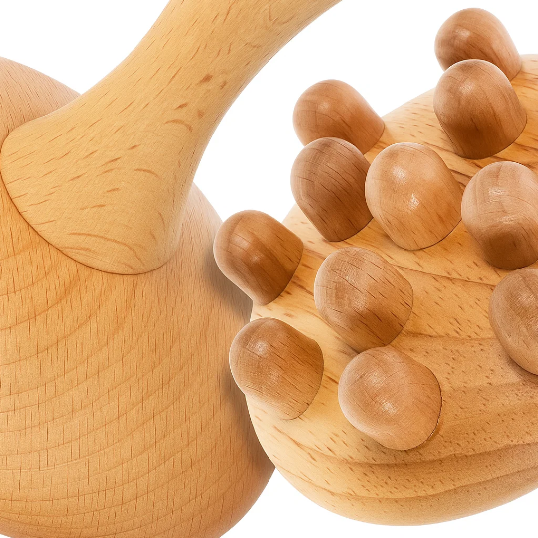 RelaxWood | Mushroom Massage Tool – Knot-Relief Booster – Durable Beech Wood – Improves Circulation – Gentle Cellulite Care – Home Relaxation