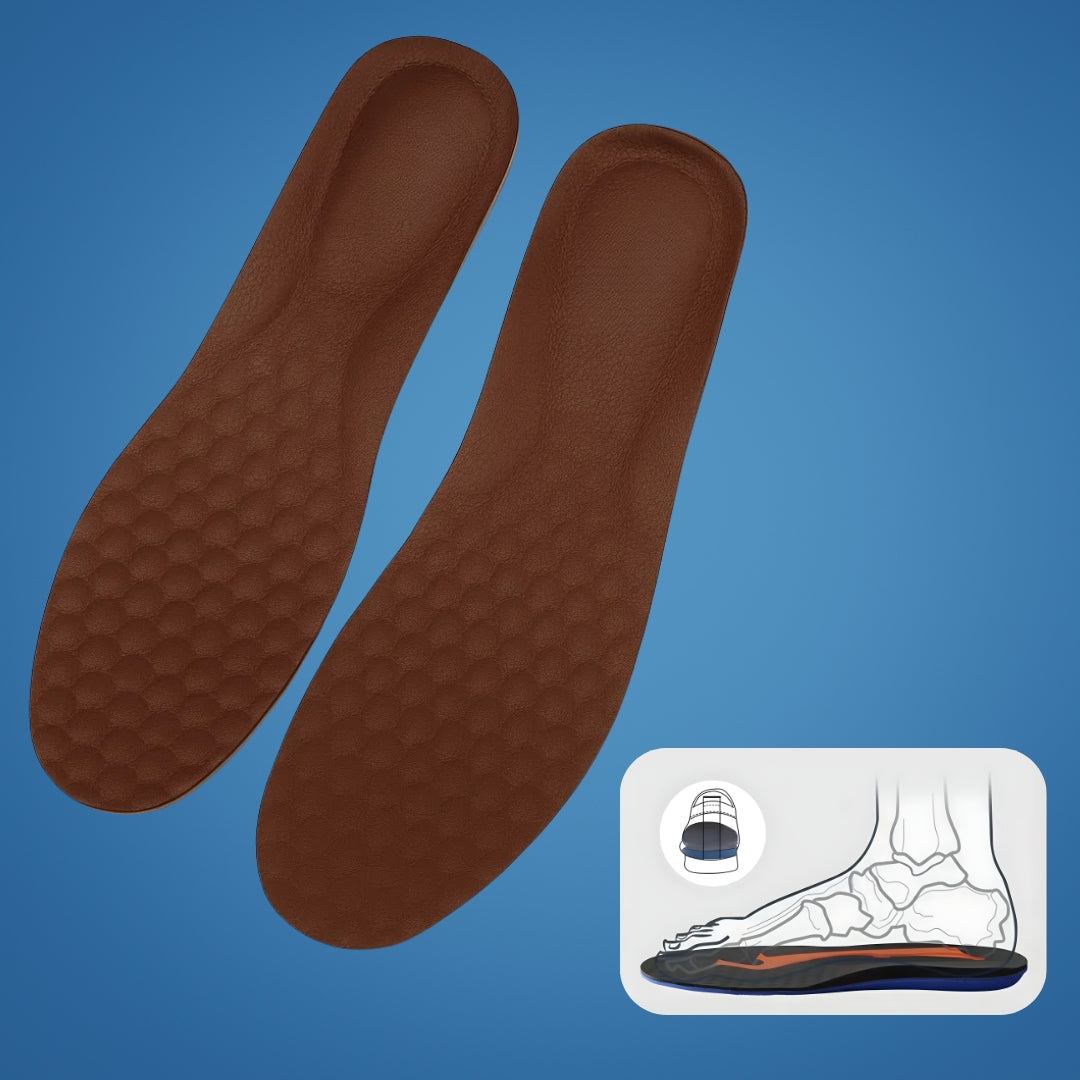 StrideSupport | Arch Support Orthopaedic Insoles – Pain Relief – Leather Breathable – Comfort & Alignment for All-Day Standing & Walking