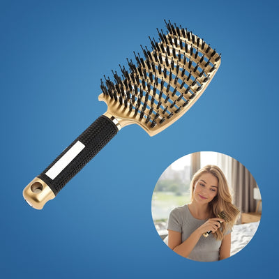 GleamGlide | Detangling Hair Brush – Quick Knot‑Free Detangling – Nylon Bristles with Scalp Massage Tips – For Thick or Curly Hair