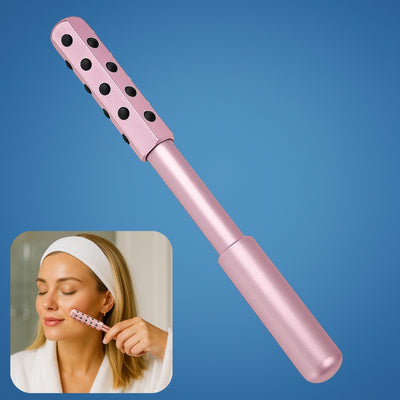 ContourEase | Face Roller Massager – Depuff & Lift Skin – Smooth Metal Cooling Design – Boost Circulation & Glow for Cheeks Neck Face