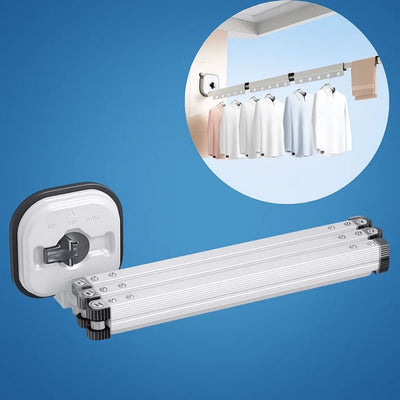 SpaceEase | Folding Clothes Hanger – Retractable Wall-Mounted Rack – Stainless Steel – Ideal for Small Spaces
