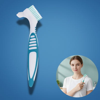 DentureEase | Denture Cleaning Brush – Soft Bristle Dual-Head – Anti-Slip Handle – Scratch-Free Cleaning – Fresh Breath for Seniors
