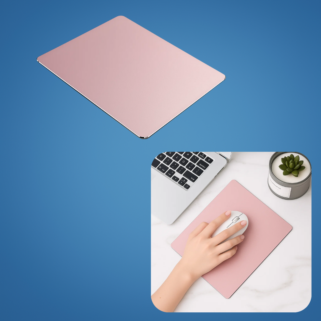 AlumaGrip | Aluminium Mouse Pad – Precision Glide – Rigid Aluminium – Non-Slip Stability – Durable Easy-Clean Surface – Work & Gaming Use