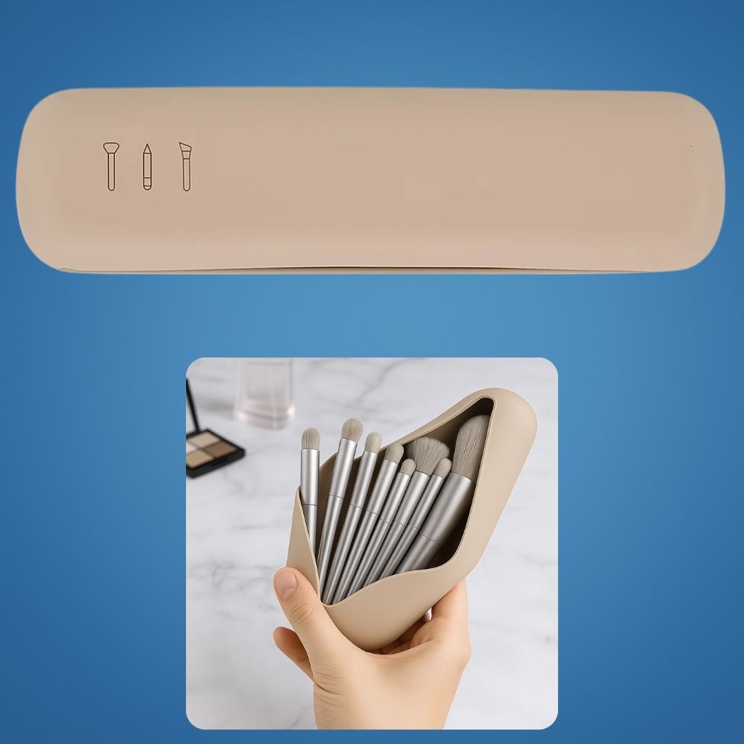 BrushVault | Travel Makeup Brush Bag – Organise & Protect Your Brushes – Dust- & Water-Resistant Silicone Case – Keep Clean & Tangle-Free