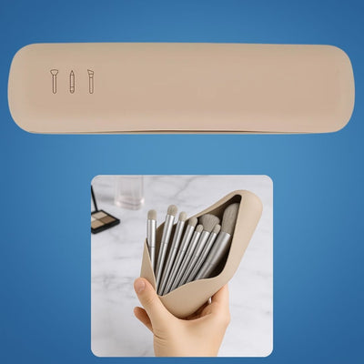 BrushVault | Travel Makeup Brush Bag – Organise & Protect Your Brushes – Dust- & Water-Resistant Silicone Case – Keep Clean & Tangle-Free