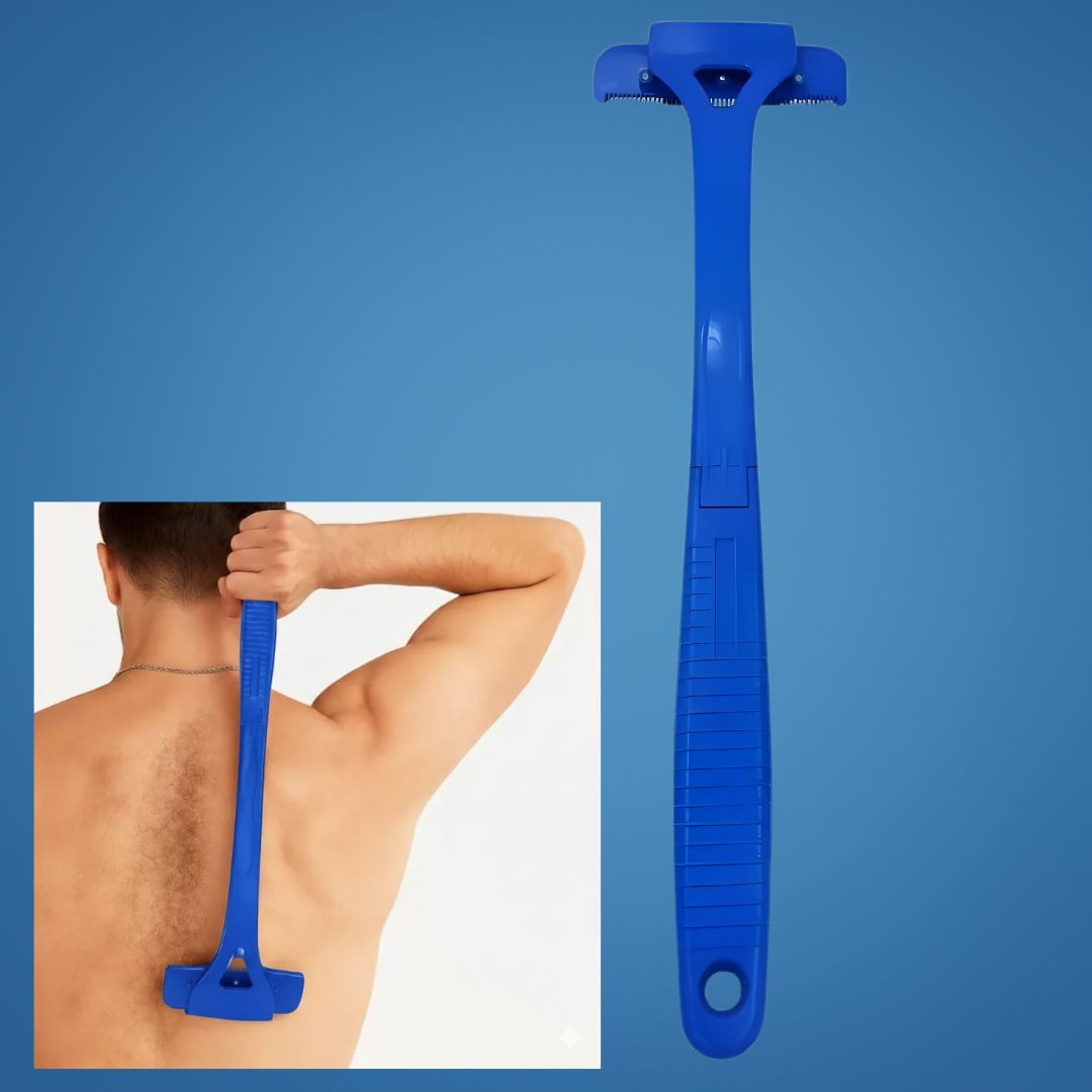 BackEase | Back Hair Shaver – Extra-Long Handle Reach – Sharp Stainless Blades – Smooth Pain-Free Shave – Effortless DIY Grooming for Men