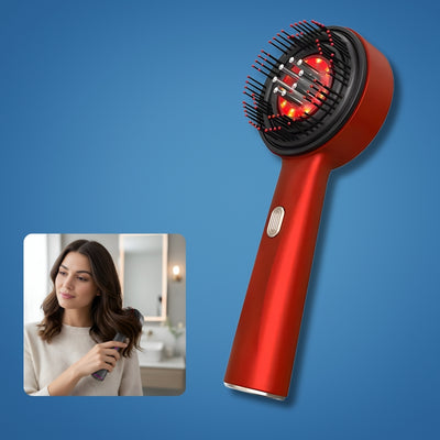 RootRevive | Hair Growth Scalp Massage Brush – Red-Light Therapy – Rechargeable Hand-Held – Boosts Density for Thinning Hair – ThickerGrowth