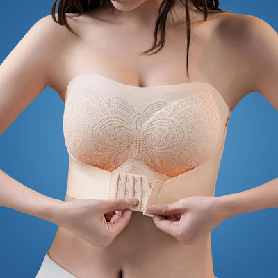 PostureEase | Strapless Posture Bra – Front-Closure Convenience – Light Soft Fabric – Comfortable Support – Improves Posture Under Outfits