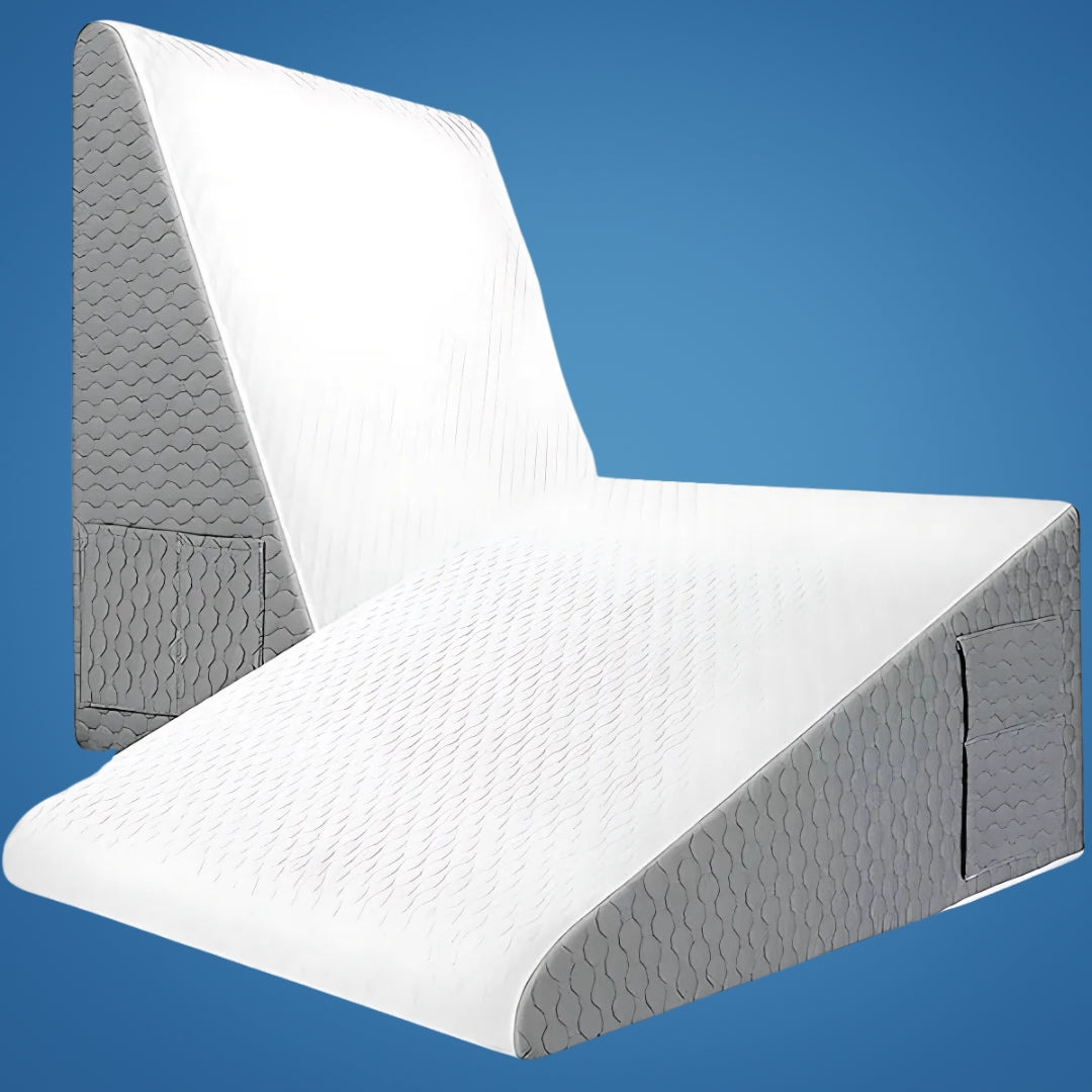OrthoComfort | Triangle Wedge Pillow – Memory Foam – Extra Support for Heartburn – Sleep Apnea – Back Pain – Post-Surgery Recovery