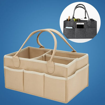 NappyNest | Nappy Organiser Caddy – Easy‑Clean Dividers – Water‑Resistant Felt – Large Capacity – Portable Storage for Parents