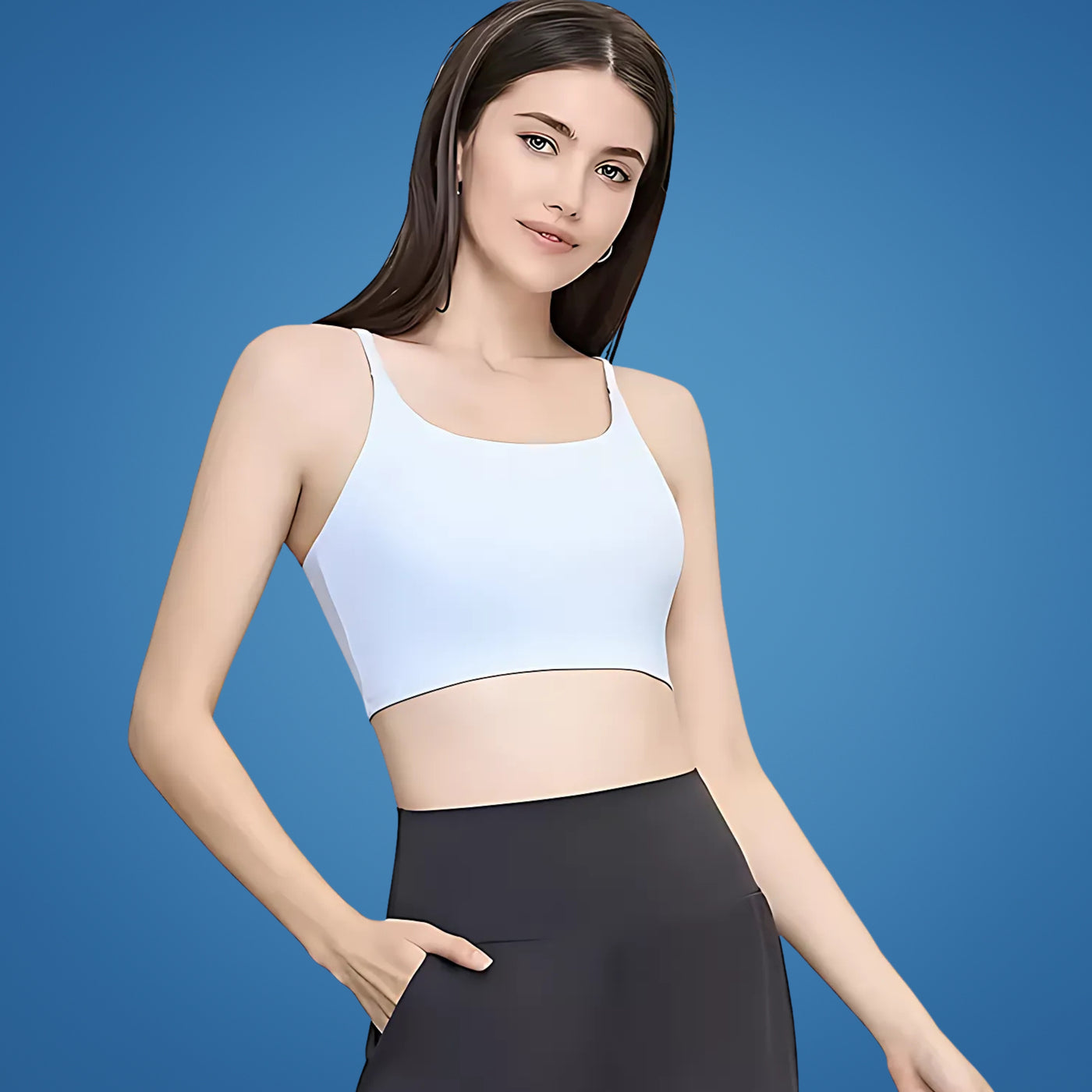 FlexaFit | Yoga Crop Top – Built‑in Bust Support – Breathable Quick‑Dry Fabric – Two‑Layer Comfort – Gym & Active Women