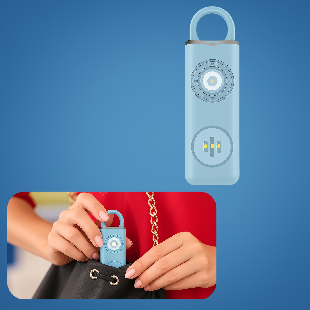 NightGuard | Personal Alarm Keychain – Ultra-Loud 130 dB Siren – Compact LED Torch Safety Device – For Night-Walkers Students & Commuters