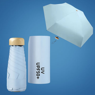 UrbanBrolly | Mini UV Folding Umbrella – UPF 50+ Sun Protection – Water‑Repellent – Lightweight Pocket‑Size Travel Use