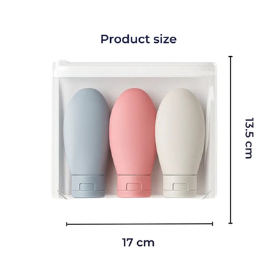 EcoVoyage Kit | Travel Cosmetic Bottle Set – Leak-Proof Silicone – 60 ml Refillable – Ideal for Carry-On Trips