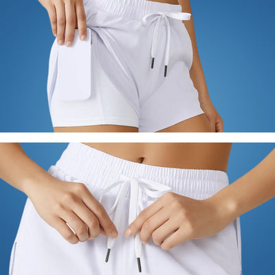 StrideEase | Running Shorts – Anti-Chafe 2-in-1 – Quick-Dry Breathable Fabric – Secure Pocket – Comfort Fit for Runners & Gym Women