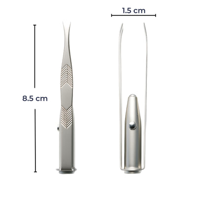 BrowSure | Eyebrow Tweezers – Rust-Resistant Stainless Steel – LED Light Precision Grip – Long-Lasting At-Home Grooming