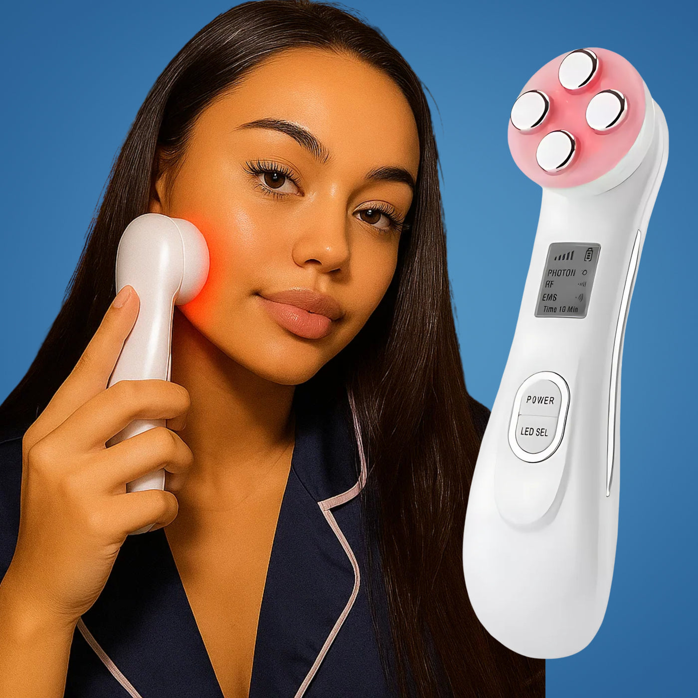 GlowBeam | LED Facial Wand – Anti-Ageing Light Therapy – Lightweight Design – Home Skincare for All Skin Types
