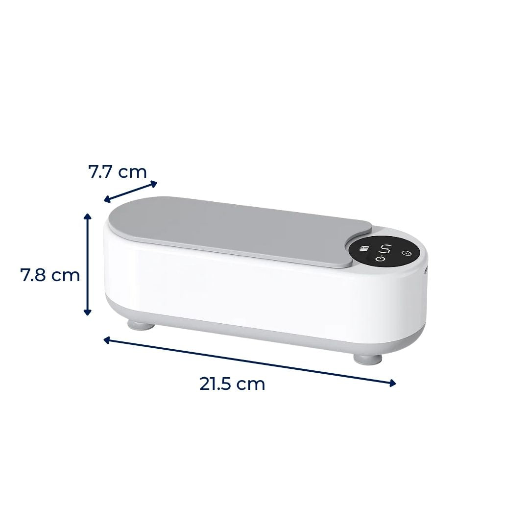 PureWave | Ultrasonic Cleaner – USB Rechargeable – 450 ML Tank – Deep Clean Removes Dirt Safely – For Glasses Jewellery Dentures at Home