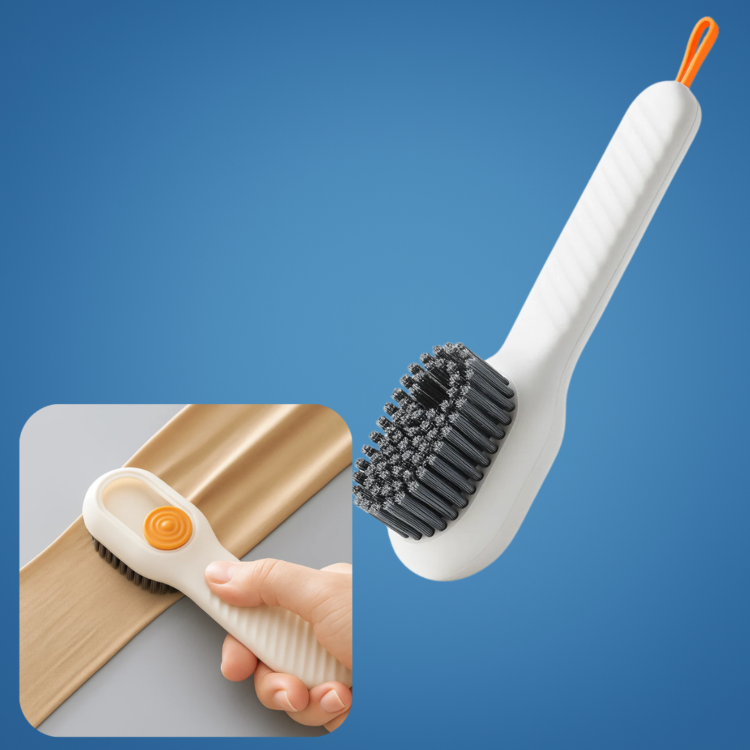 CleanStride | Trainer Cleaning Brush – Built-in Soap Dispenser – Soft Non-Scratch Bristles – Quick Shoe Cleaning – Protects Delicate Materials