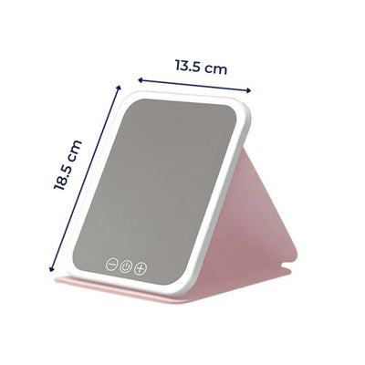 GlowMirror | LED Makeup Mirror – Adjustable 3-Colour Lighting – Rechargeable Portable Design – Perfect for Travellers & Beauty Fans