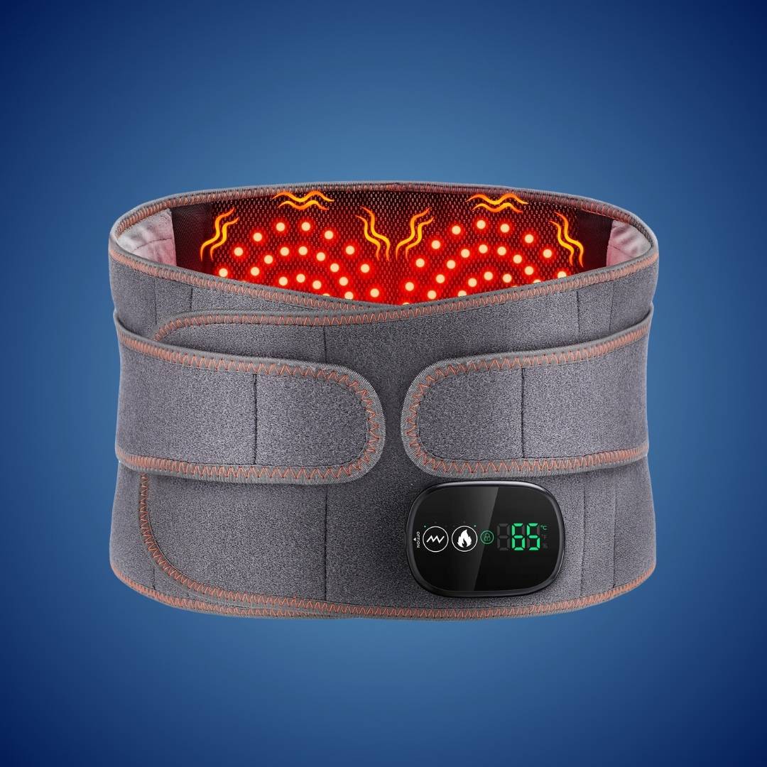 ThermaRelief Heated Belt for Back Pain | Red Light Therapy - Adjustable Belt - Relieves Back Pain - Relieves Muscle Tension - Improves Circulation