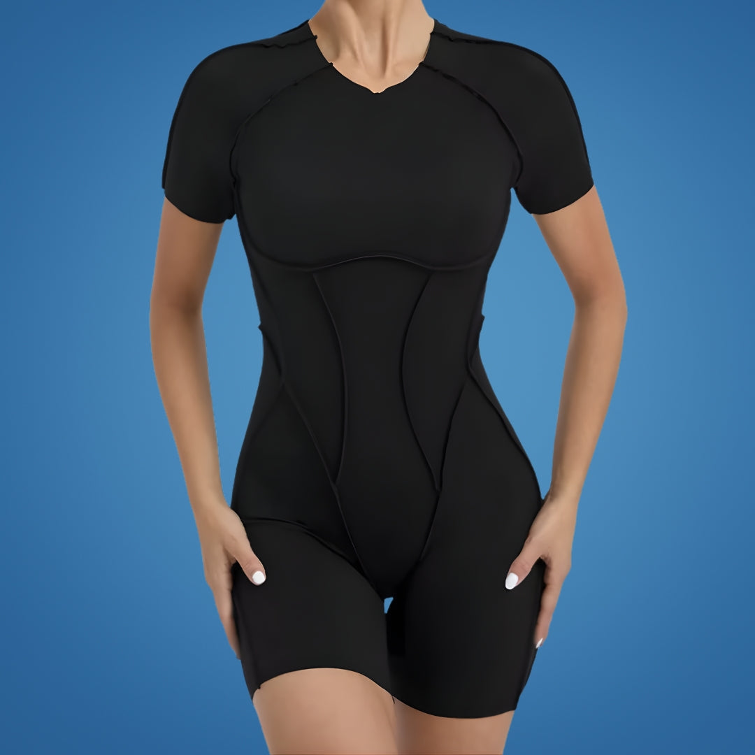 FitFlair | Women’s Workout Jumpsuit – Breathable Backless One-Piece – Stretch Fit Boosts Comfort Confidence Freedom for Gym & Athleisure