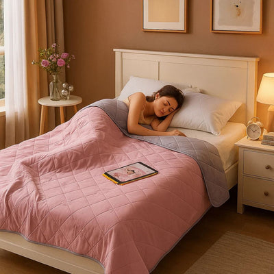 SilkCool | Cooling Blanket – Instant Cooling Comfort – Silky Hypoallergenic Fibre – Prevents Overheating – Relief for Night Sweats Sensitive Skin