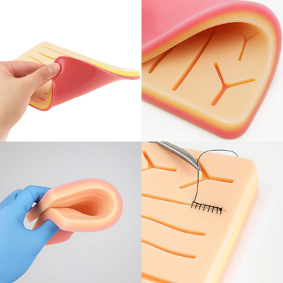 SuturePro | Suture Practice Pad – Realistic 3-Layer Silicone – Compact & Reusable – Medical Student Trainer for Confident Skill Practice