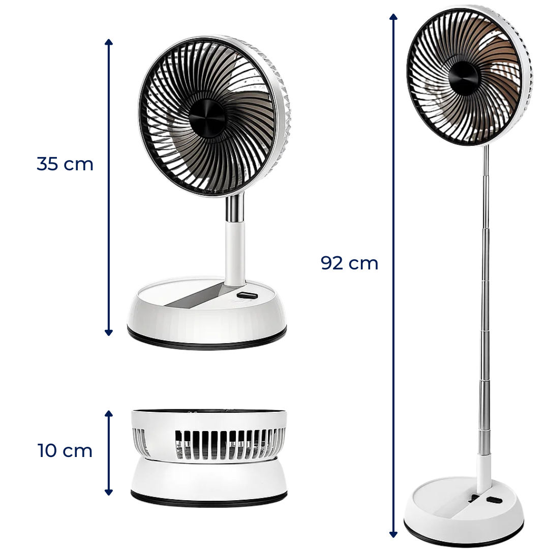 BreezeFold | Folding Oscillating Fan – Quiet Portable Cooling – Lightweight Foldable Design – Remote-Control Home & Outdoor Use