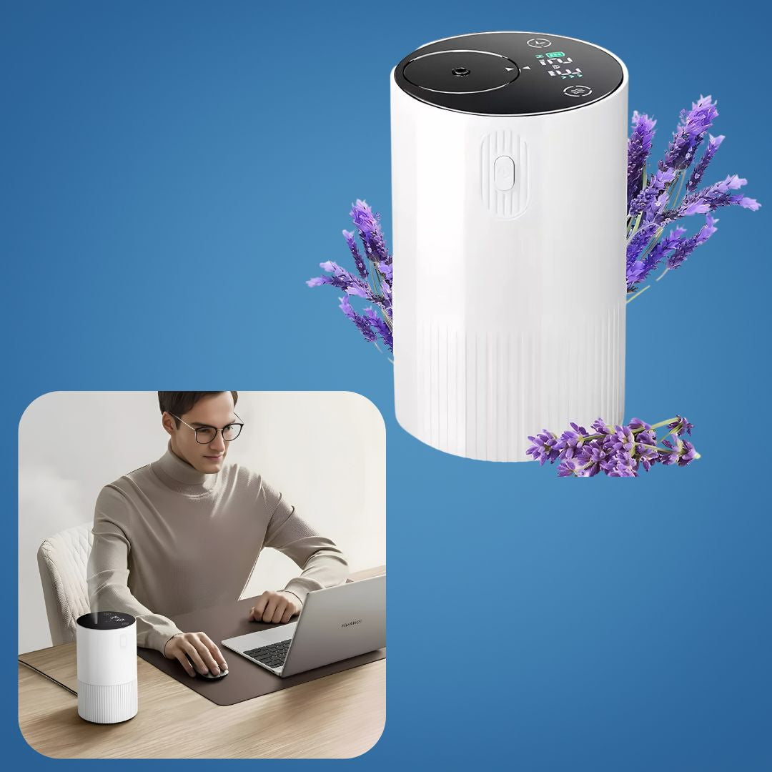 AuraEase | Portable Diffuser – Rechargeable Quiet Mist – 10 ml Silent Timer – Relaxing Aromatherapy for Sleep Stress Relief Office Travel