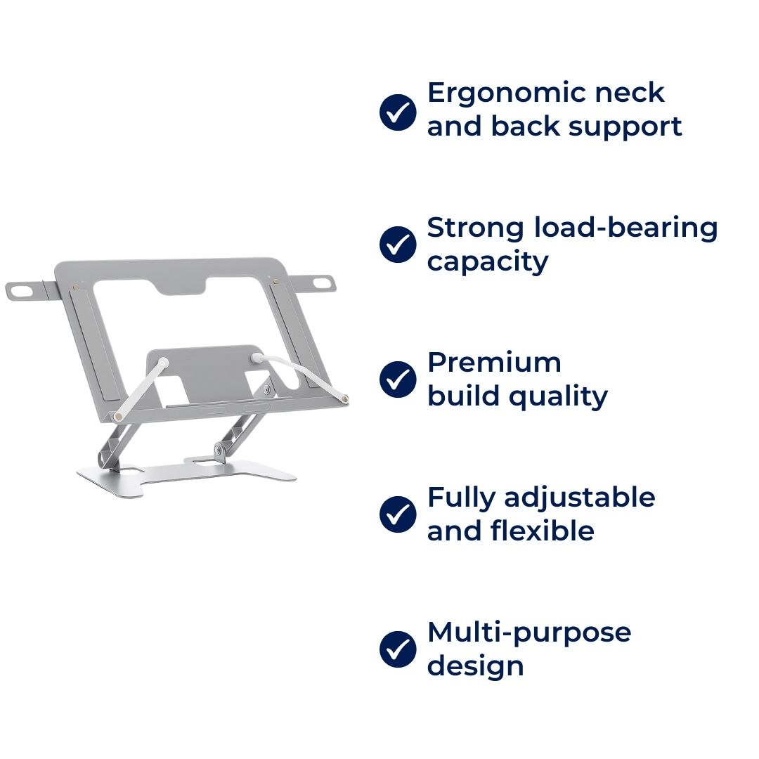 ReadEase | Adjustable Reading Stand – Ergonomic Neck-Relief – Foldable Compact Design – For Home, Office & Desk Comfort